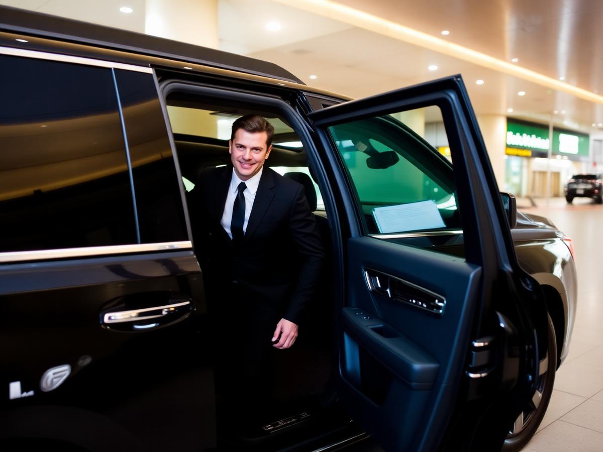 Butler's chauffeur greeting a guest